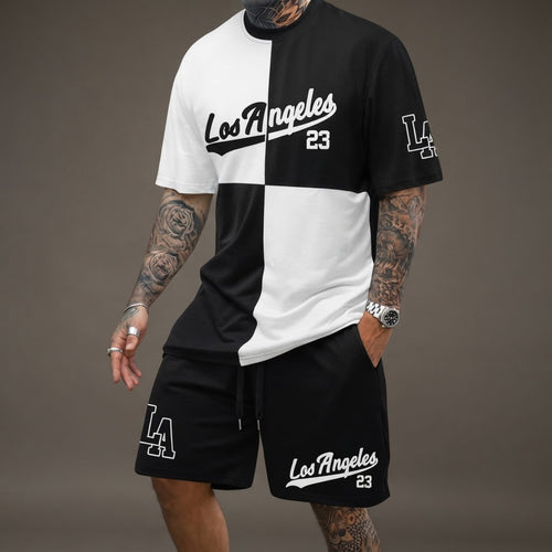 Colourblock 'LA' Graphic Streetwear Set