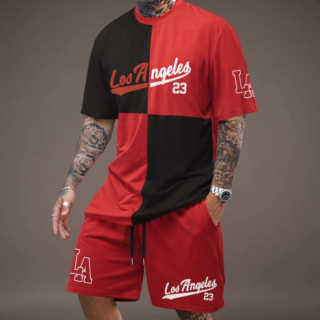 Colourblock 'LA' Graphic Streetwear Set