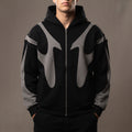 Retro Fragmented Full-Zip Hoodie 